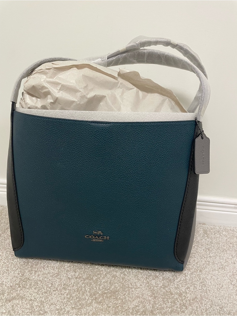 Brand New Coach Women’s Tote Bag- Dark Teal & Black